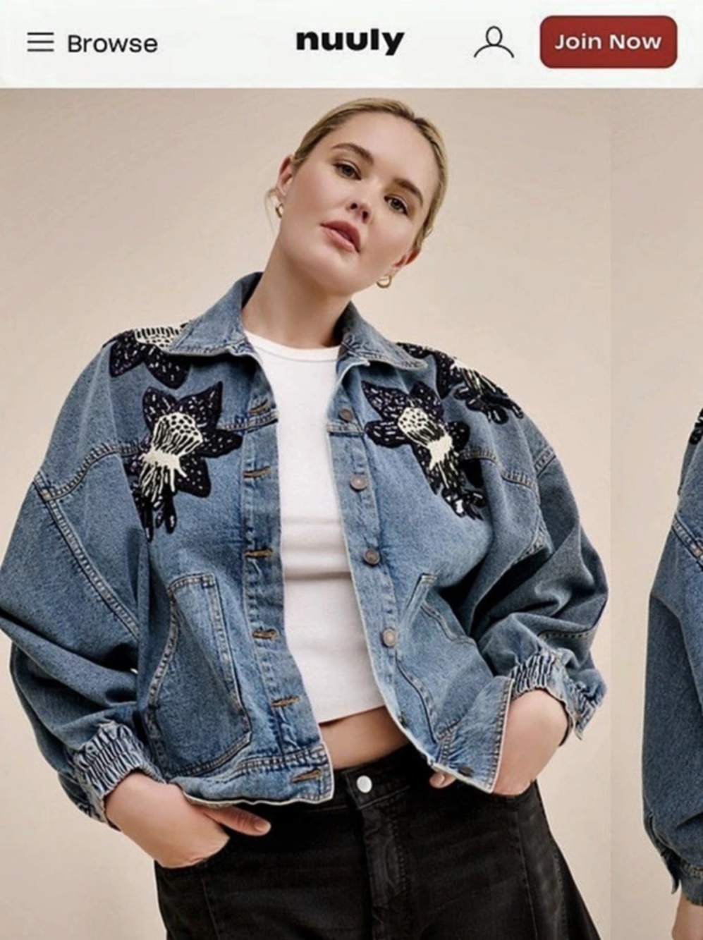 Dhruv Kapoor Beaded Denim Jacket in Blue & Black